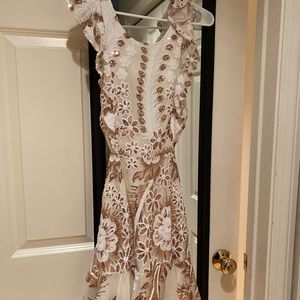 Selfie Leslie Rose Gold Mini Dress
